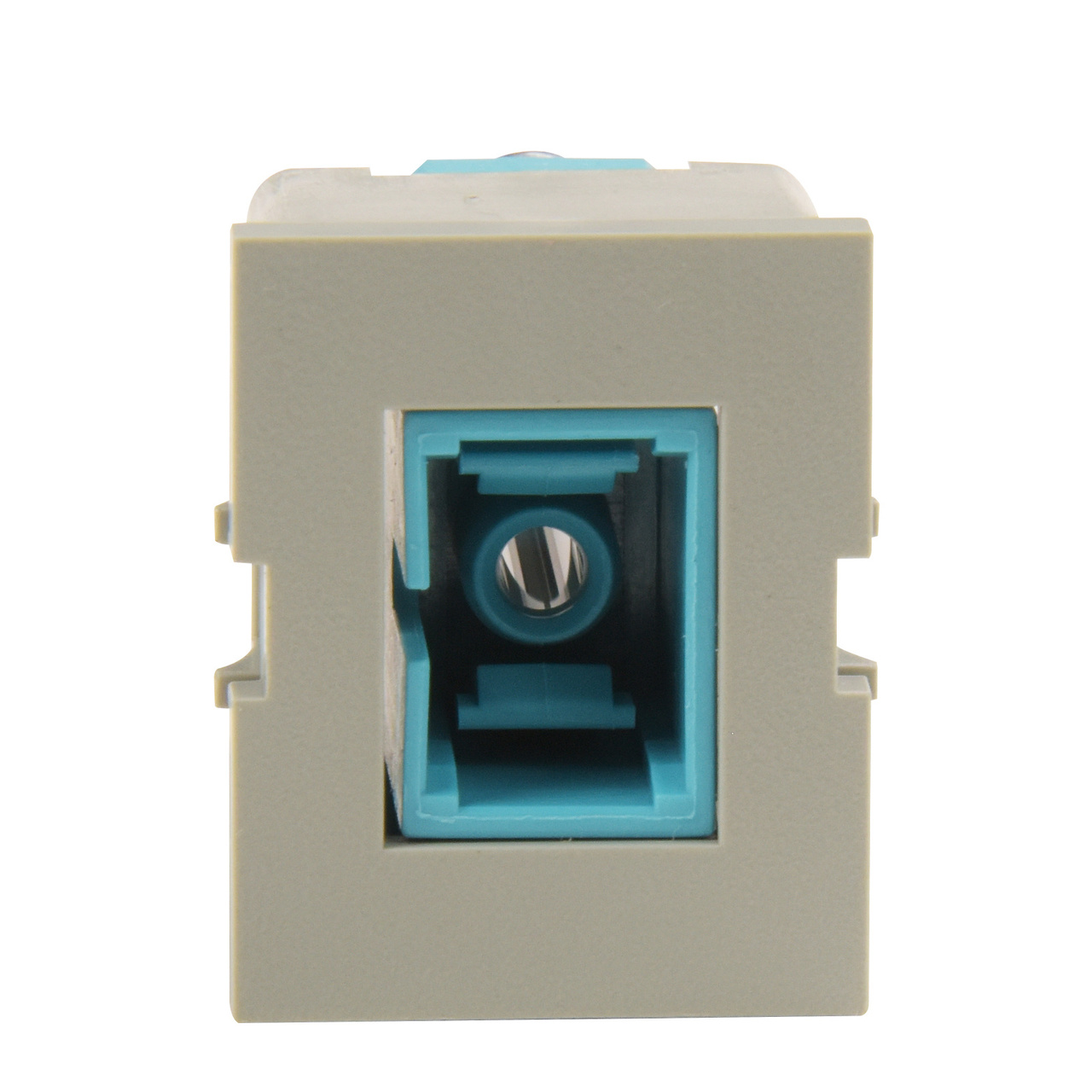 TracJack module 1-sc simplex multimode aqua adapter with dark gray housing