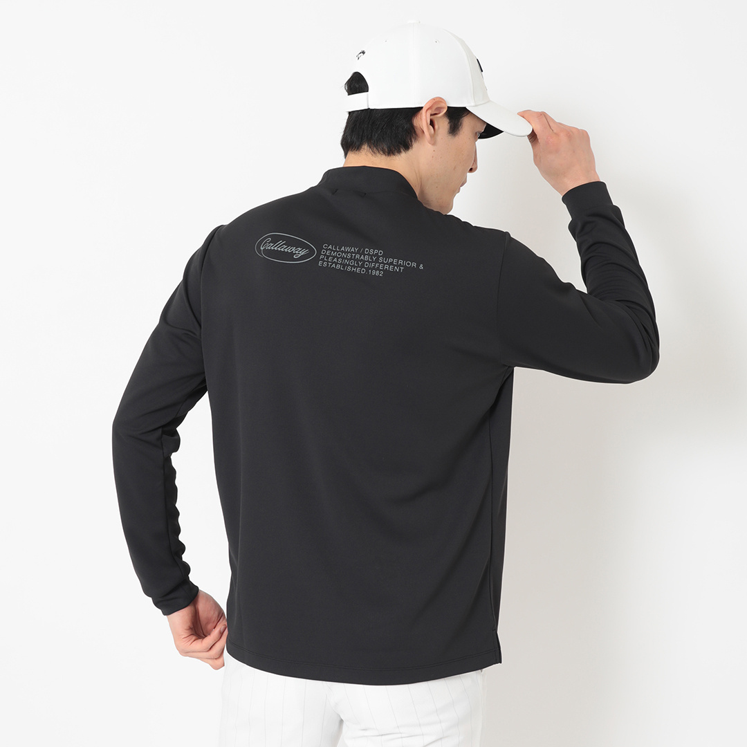 タックリバーバックロゴプリント長袖モックネック ※4Lサイズあり (MENS)