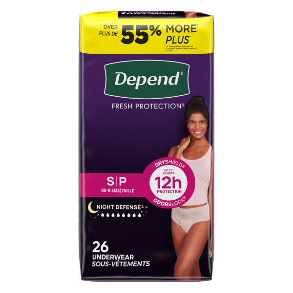Depend Night Defense Underwear for Women, Small - 26/bag (DENDUWST Health & Beauty Health Care Incontinence Aids) photo