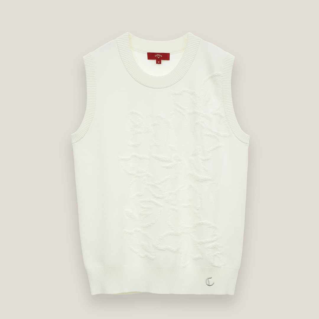 フラワージャカードニットベスト (WOMENS)