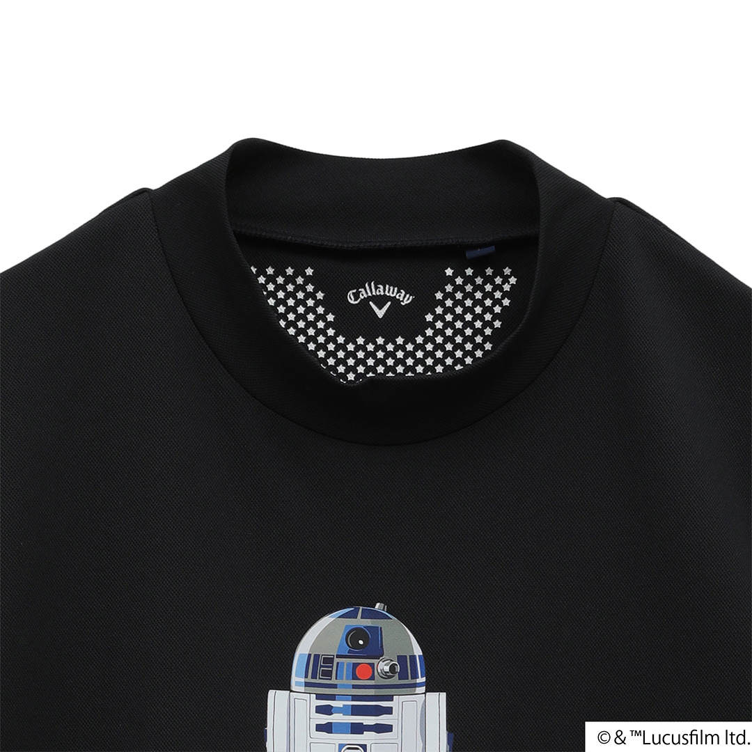 【新品タグ付き】WAAC　ゴルフ　半袖モックネック　ワンピース　スタープリント 新品タグ付き】WAAC ゴルフ 半袖モックネック ワンピース スター