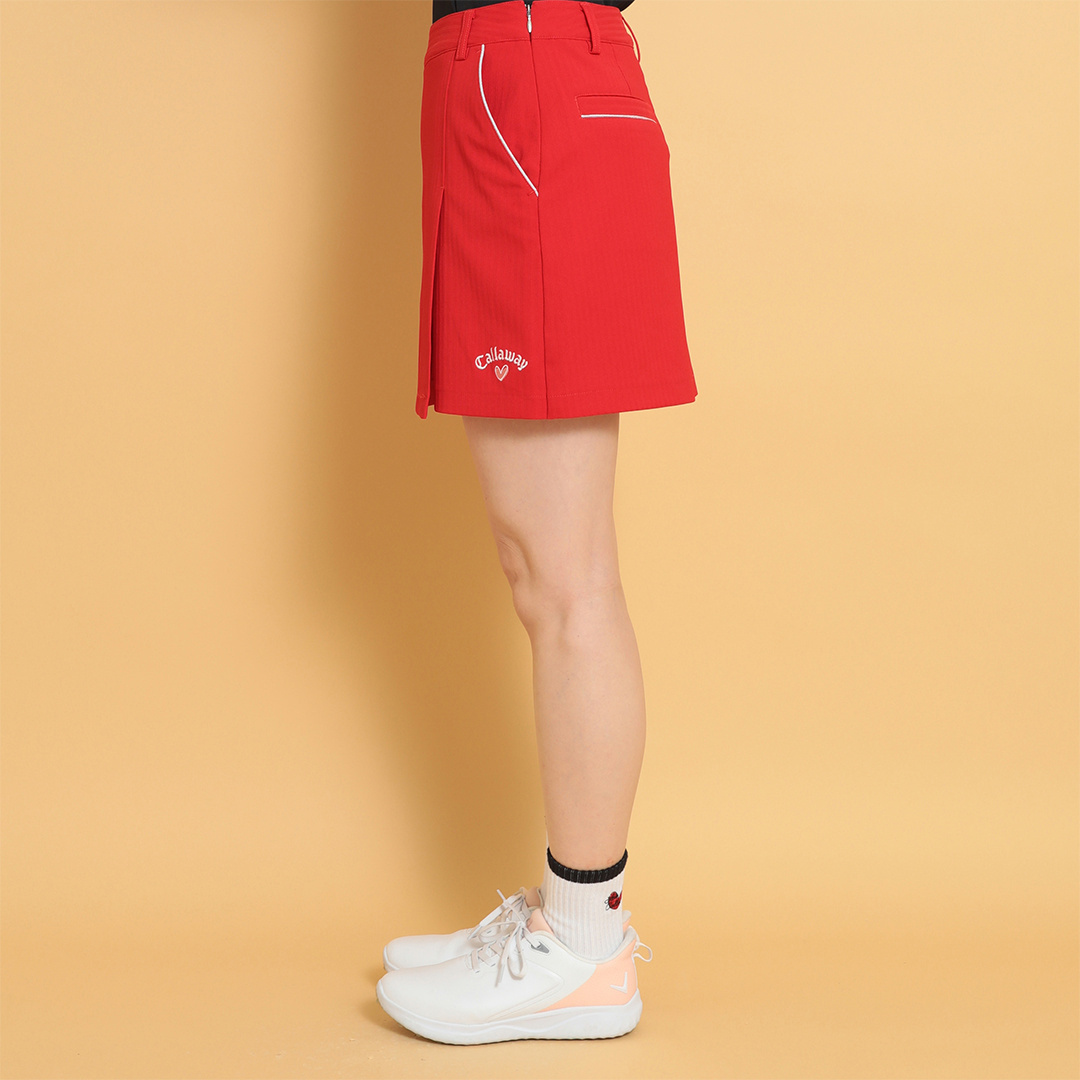 美品Callaway ストライプポロシャツとスカートセット ストライプ半袖シャツ (WOMENS)