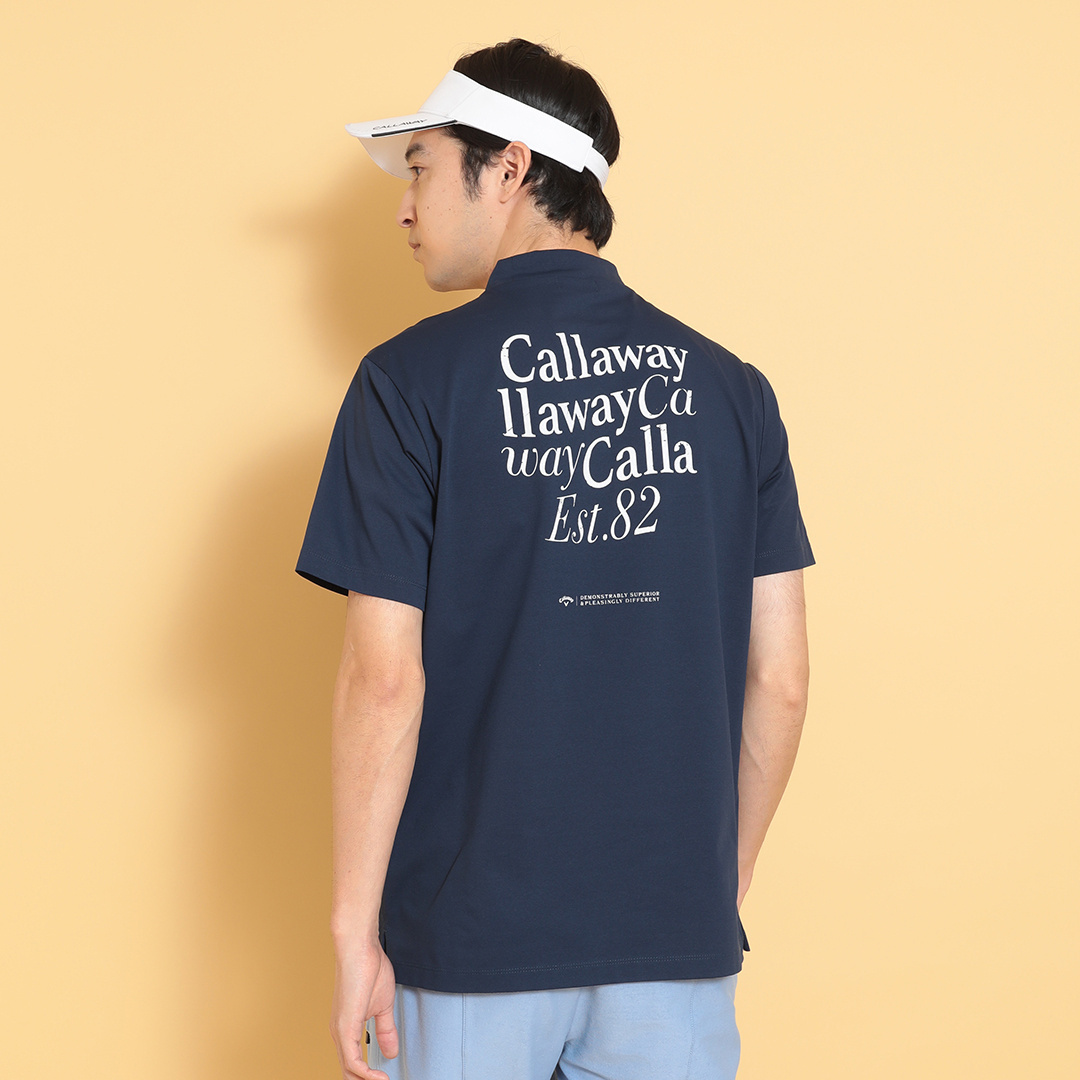 3℃裏クール天竺バックプリントモックネック (MENS)