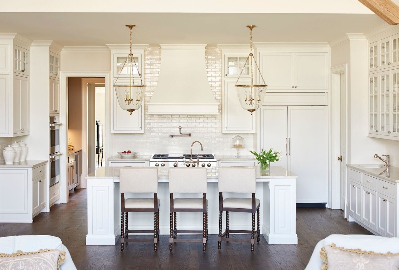 modern elements beautiful antiques an amazing home the classic white kitchen features walker zanger tiles as backsplash visual comfort lighting and barstools modern elements beautiful antiques an amazing home the classic white kitchen features walker zanger tiles as backsplash visual comfort lighting and barstools