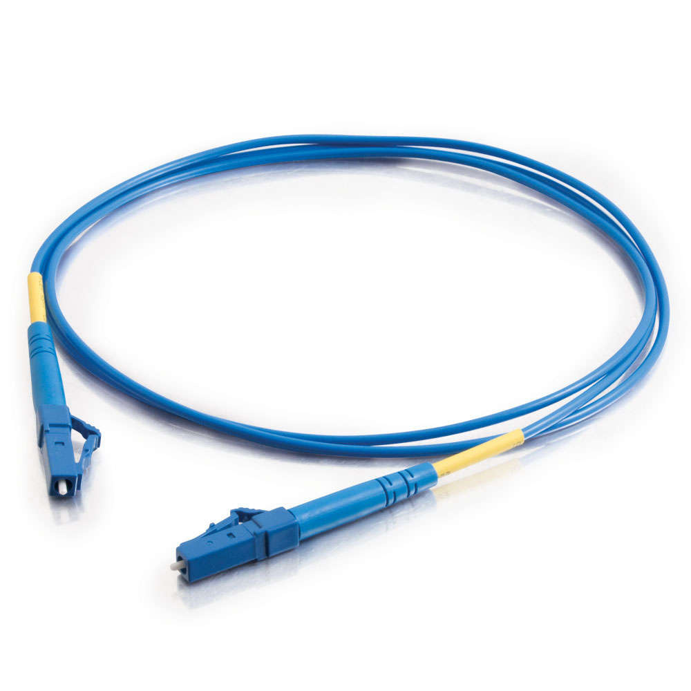 LC-LC 9/125 OS2 Simplex Single-Mode Fiber Optic Cable - Plenum CMP-Rated - Blue