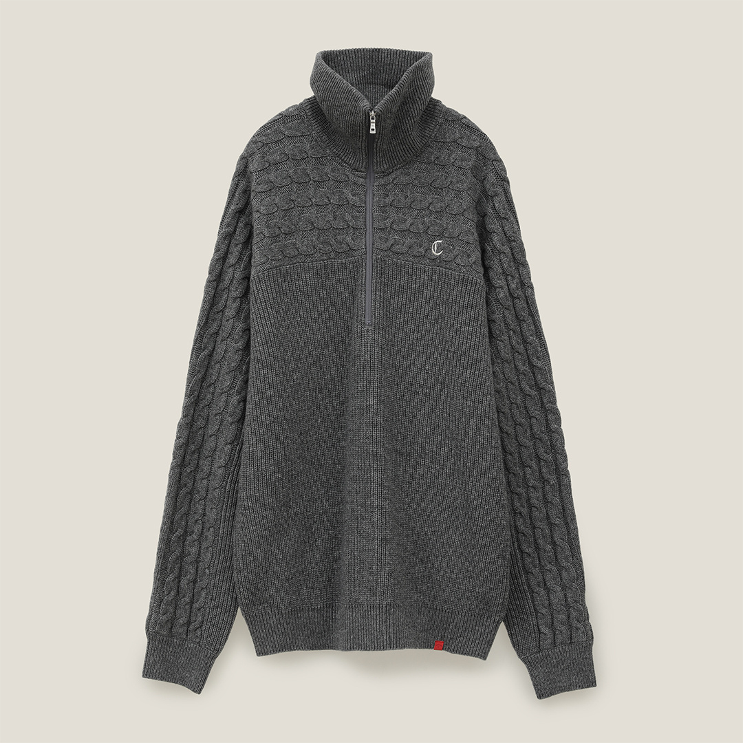 キャロウェイ レッドレーベル ハーフジップ ウール混 ニット バーガンディ M キャロウェイ レッドレーベル ハーフジップ ウール混 ニット