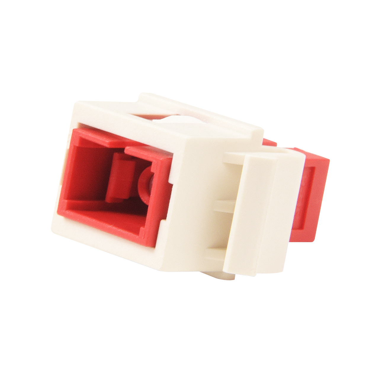 SC Simplex red adapter with ivory housing