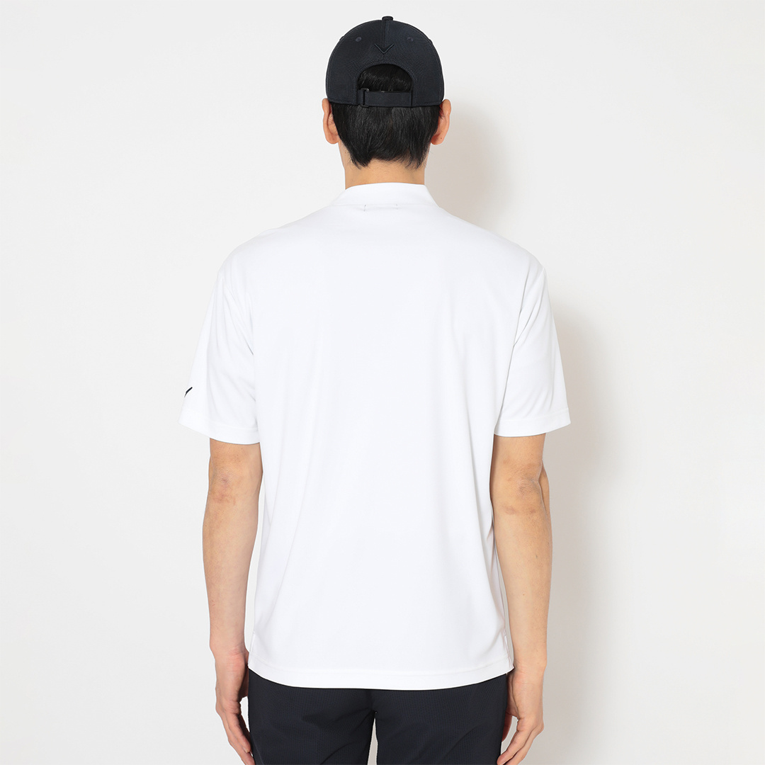 ポリエステルスムース半袖モックネックシャツ (MENS)