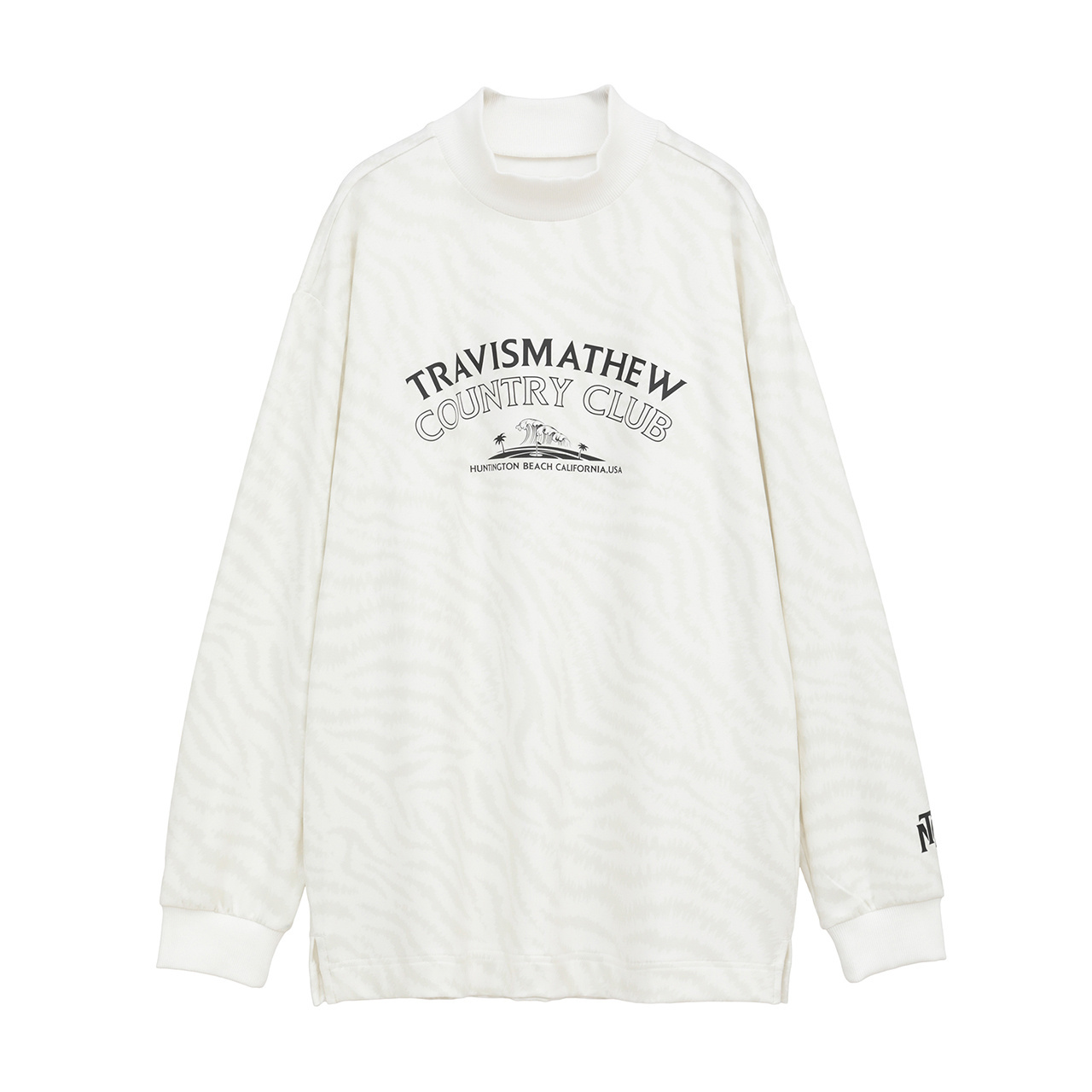 ゼブラプリント 長袖 モックネック(MENS)