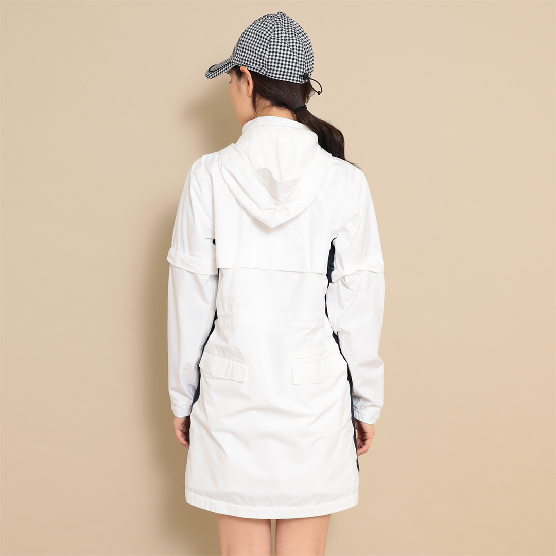 【4点セット】キャロウェイ ワンピース型レインウェア ホワイト ネイビー CALLAWAY ワンピース型レインウェア(WOMENS)