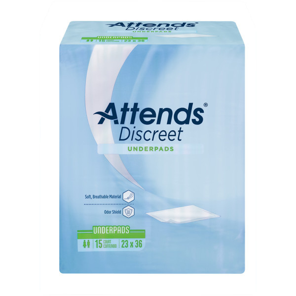 Attends Discreet Underpad, 23in x 36in - 15/bag (ATD2336T Health & Beauty Health Care Incontinence Aids) photo