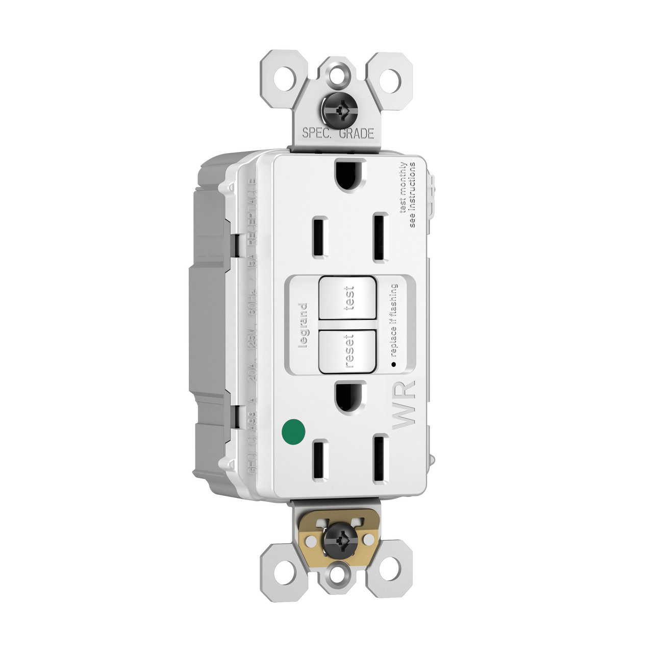 PlugTail® GFCI REC HOSP TR WR 15A W
