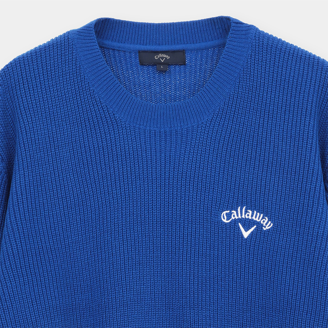 畦編みクルーネックアクリルニット (MENS)