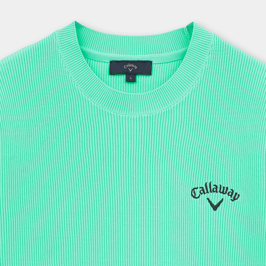 クルーネック畦編みニット (MENS)