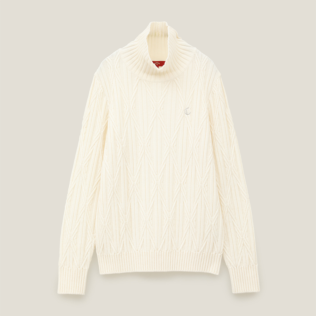 アーガイルハイネックニット (WOMENS)