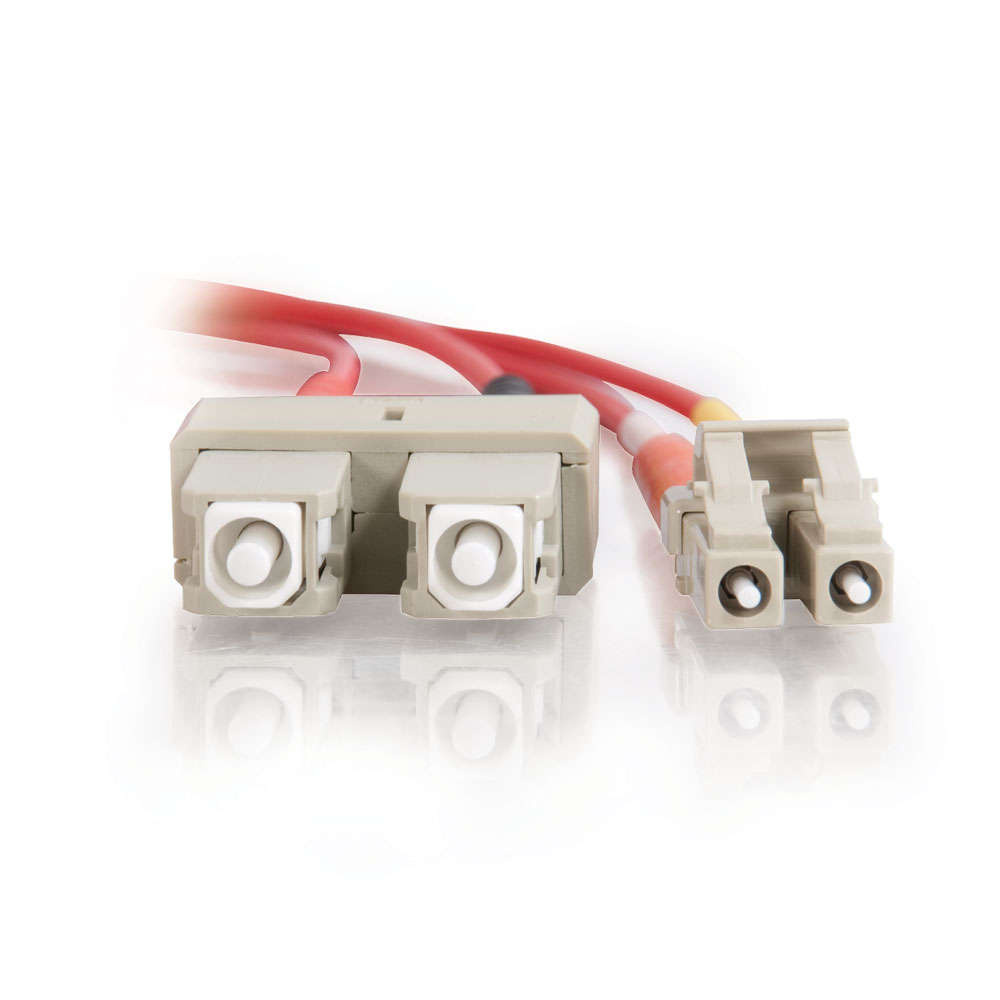 LC-SC 62.5/125 OM1 Duplex Multimode Fiber Optic Cable - Plenum CMP-Rated - Red