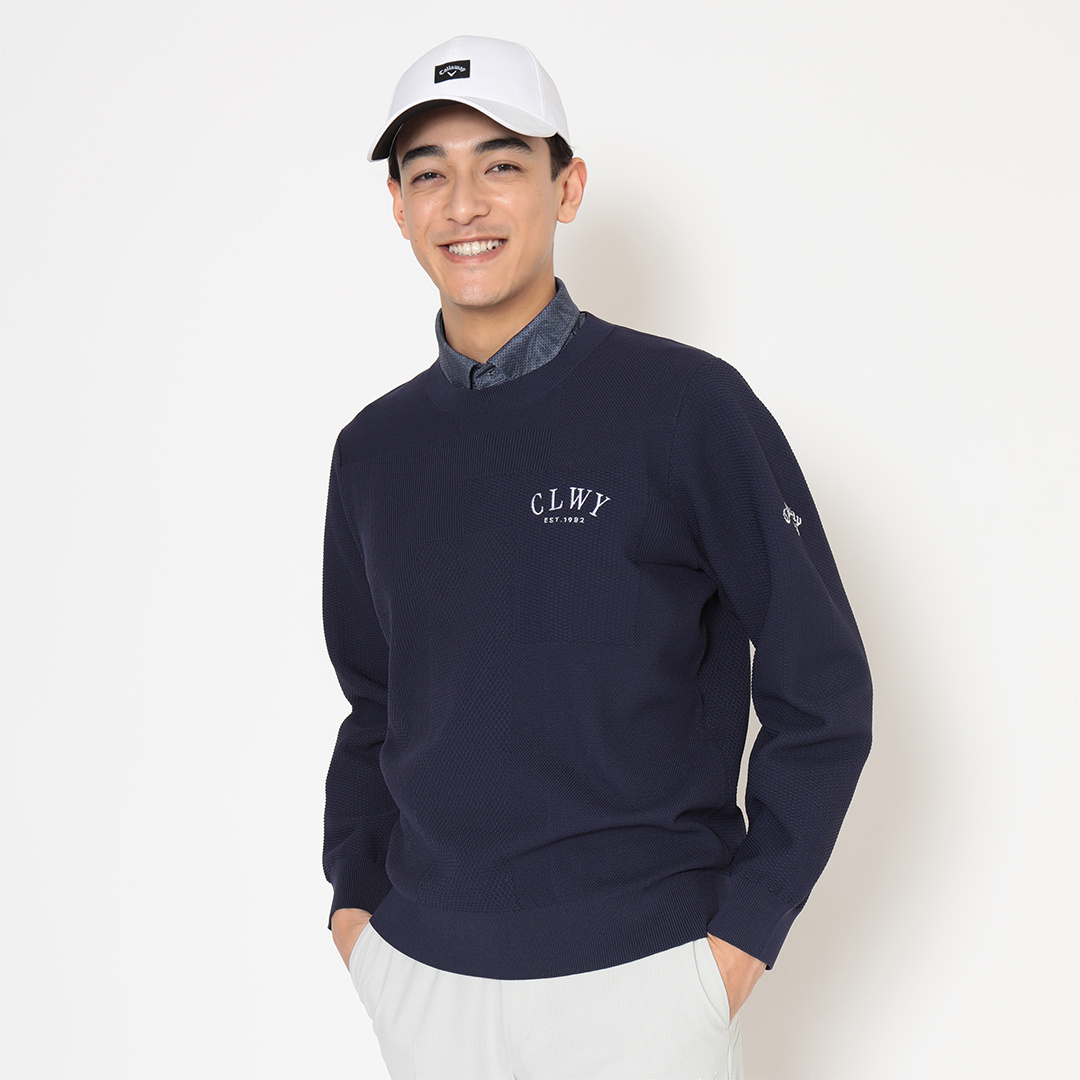 リンクス編みクルーネックニット (MENS)