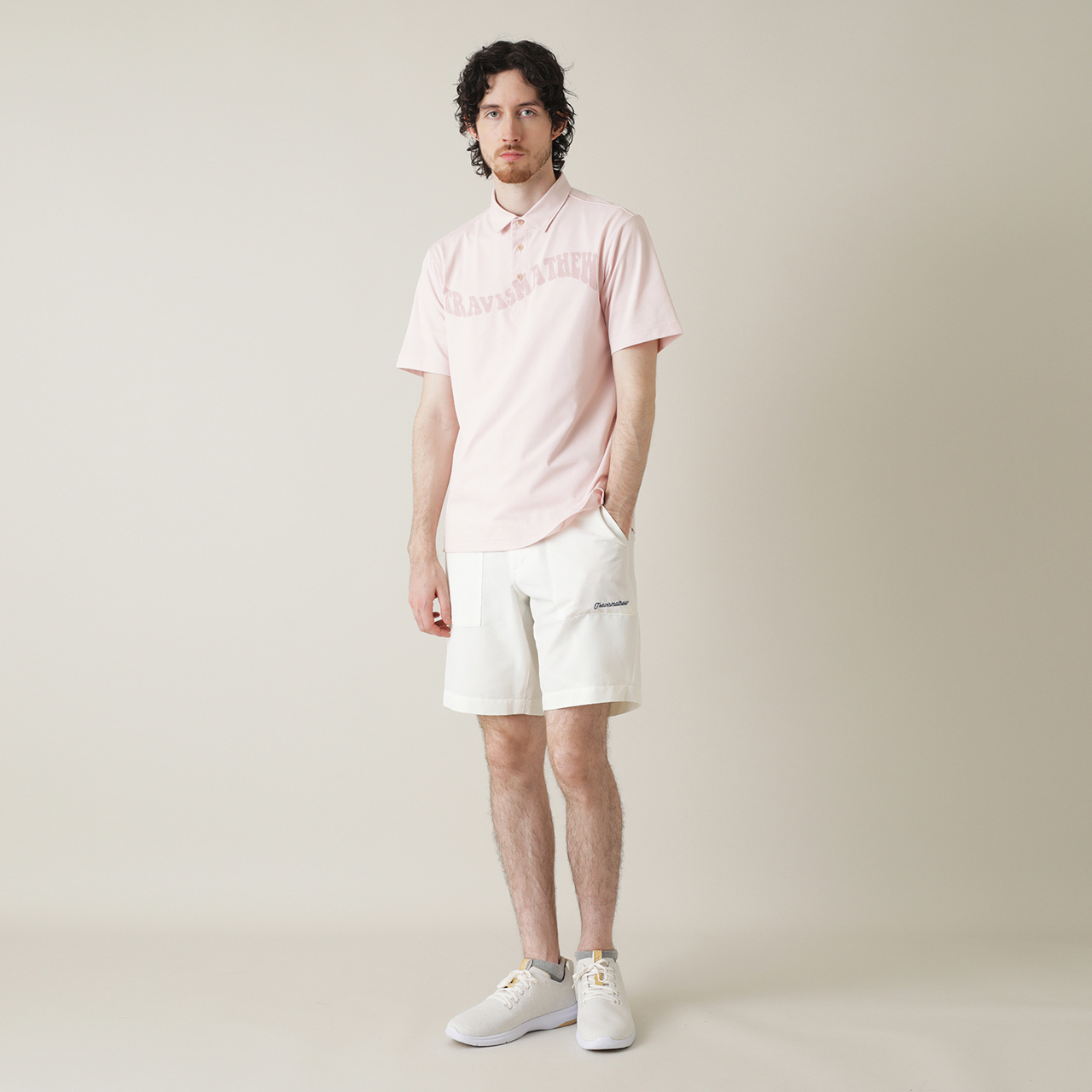 石川遼プロ着用】ウェーブロゴ プリント 半袖ポロ(MENS)