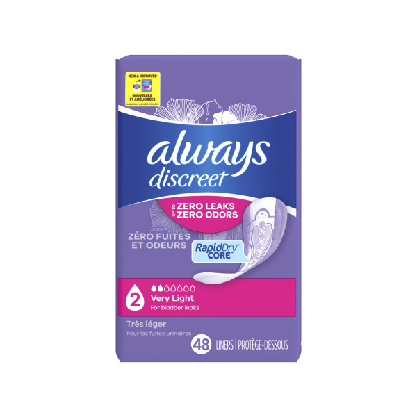 Always Discreet Very Light Pantiliners - 48/bag (AWVLPLT Health & Beauty Health Care Incontinence Aids) photo