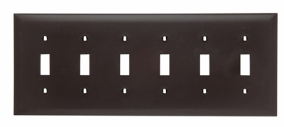Discontinued | Toggle Switch Openings, Six Gang, Brown | NO SUB