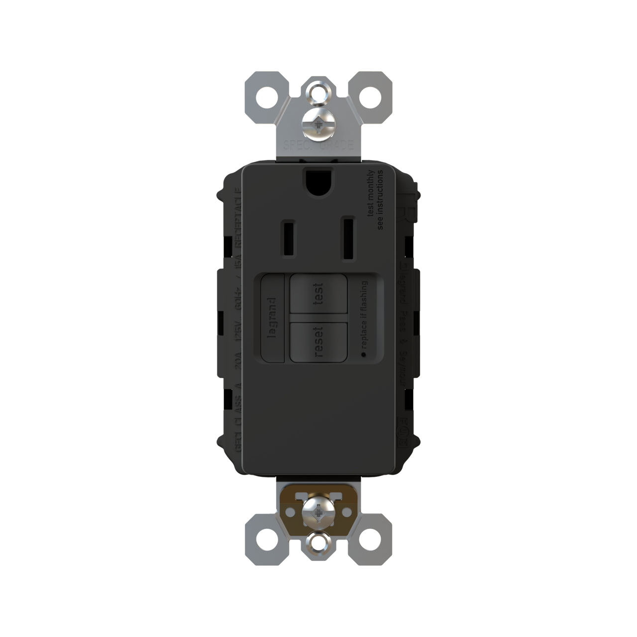radiant 15A TamperResistant SelfTest Simplex GFCI Outlet