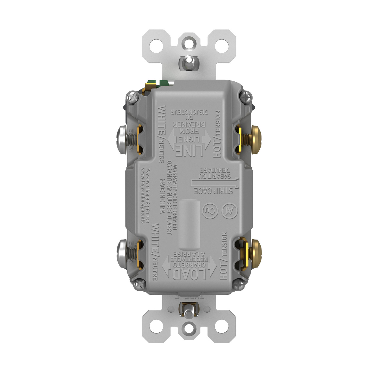 radiant Collection 20 amp GFCI USB Type C/C Outlet in Graphite