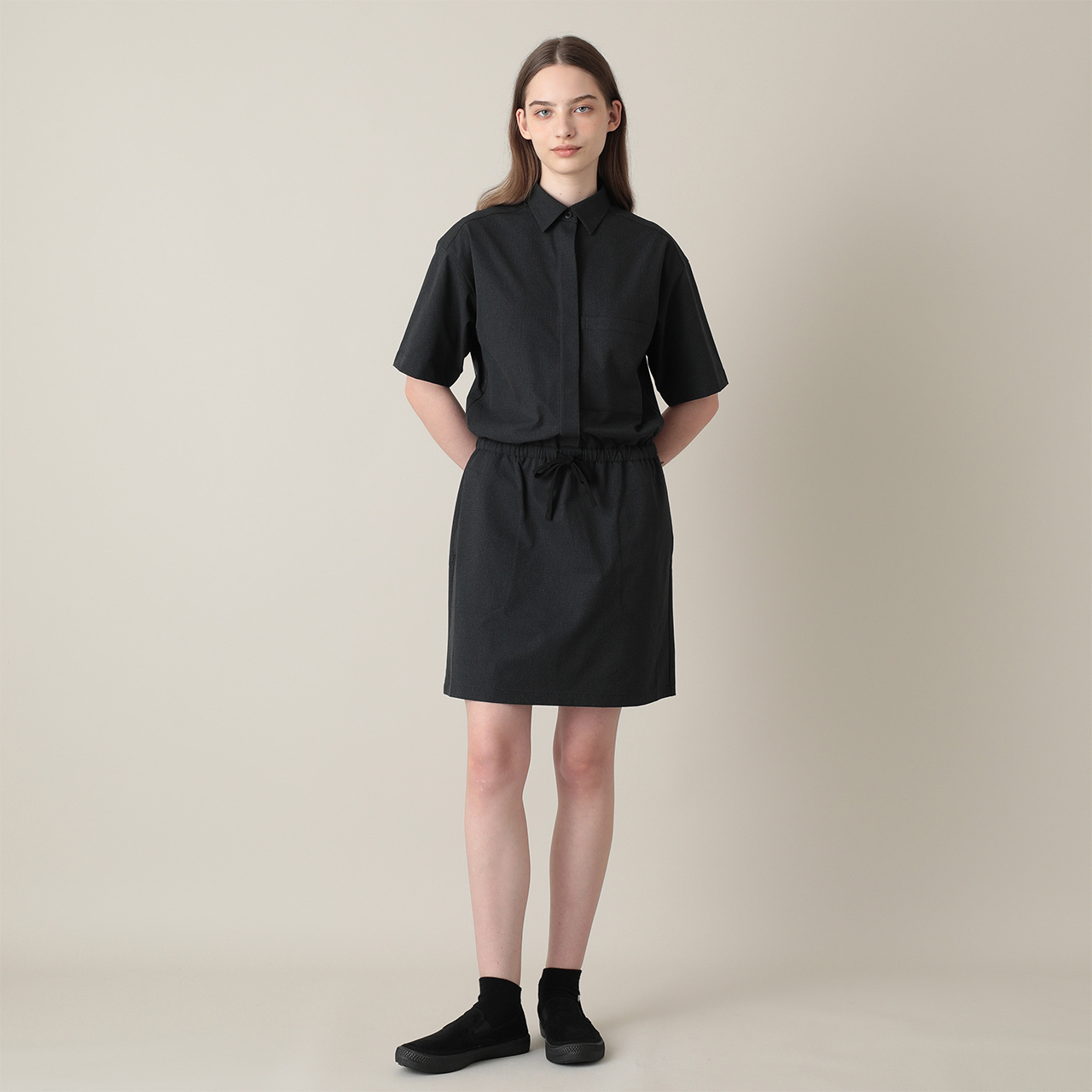 チェック柄 半袖 ワンピース(WOMENS)