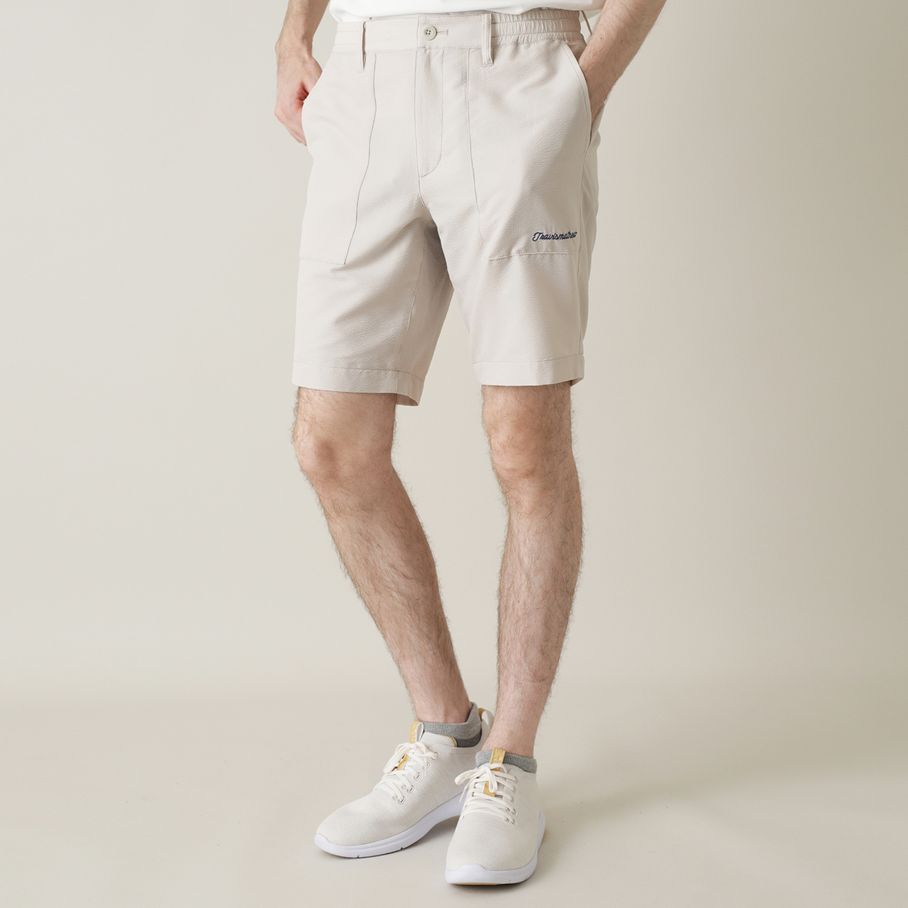 新品【セントアンドリュース】2024年人気シアサッカー×刻印ロゴ ハーフ