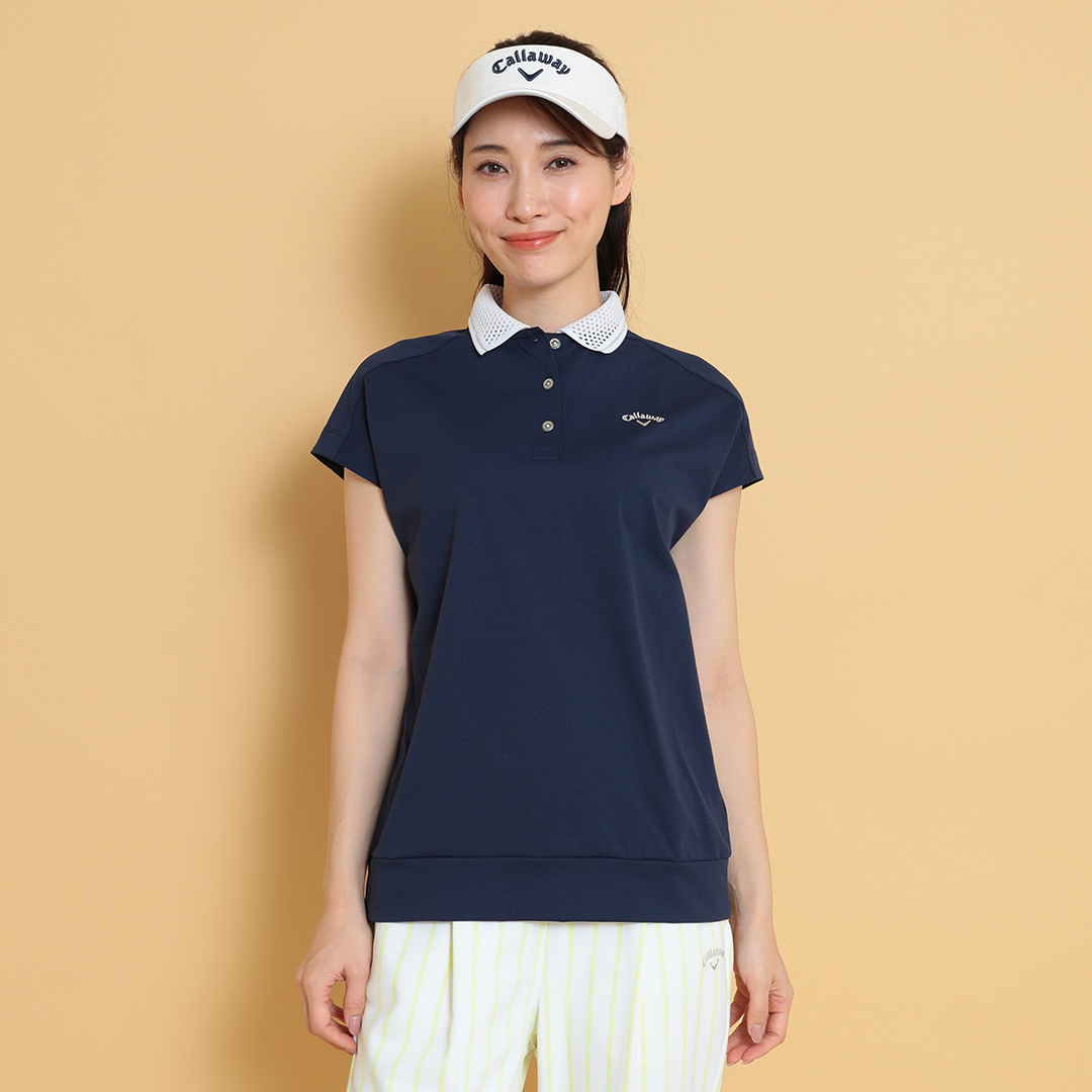 1piu1uguale3 GOLF フリル　フレンチスリーブ　シャツ　ポロシャツ 1piu1uguale3 GOLF フリル フレンチスリーブ シャツ ポロシャツ