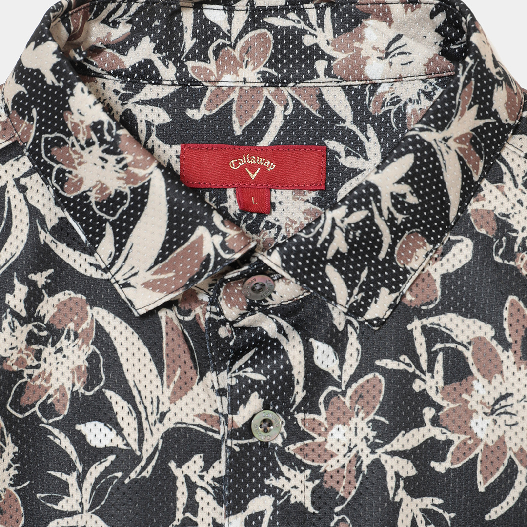 かざあなメッシュフラワープリントシャツ (MENS)