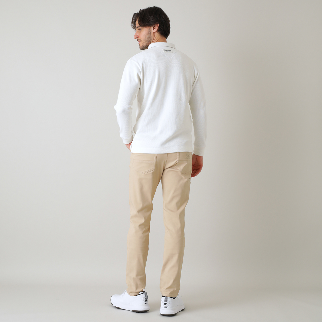 長袖ワッフルポロ(MENS)