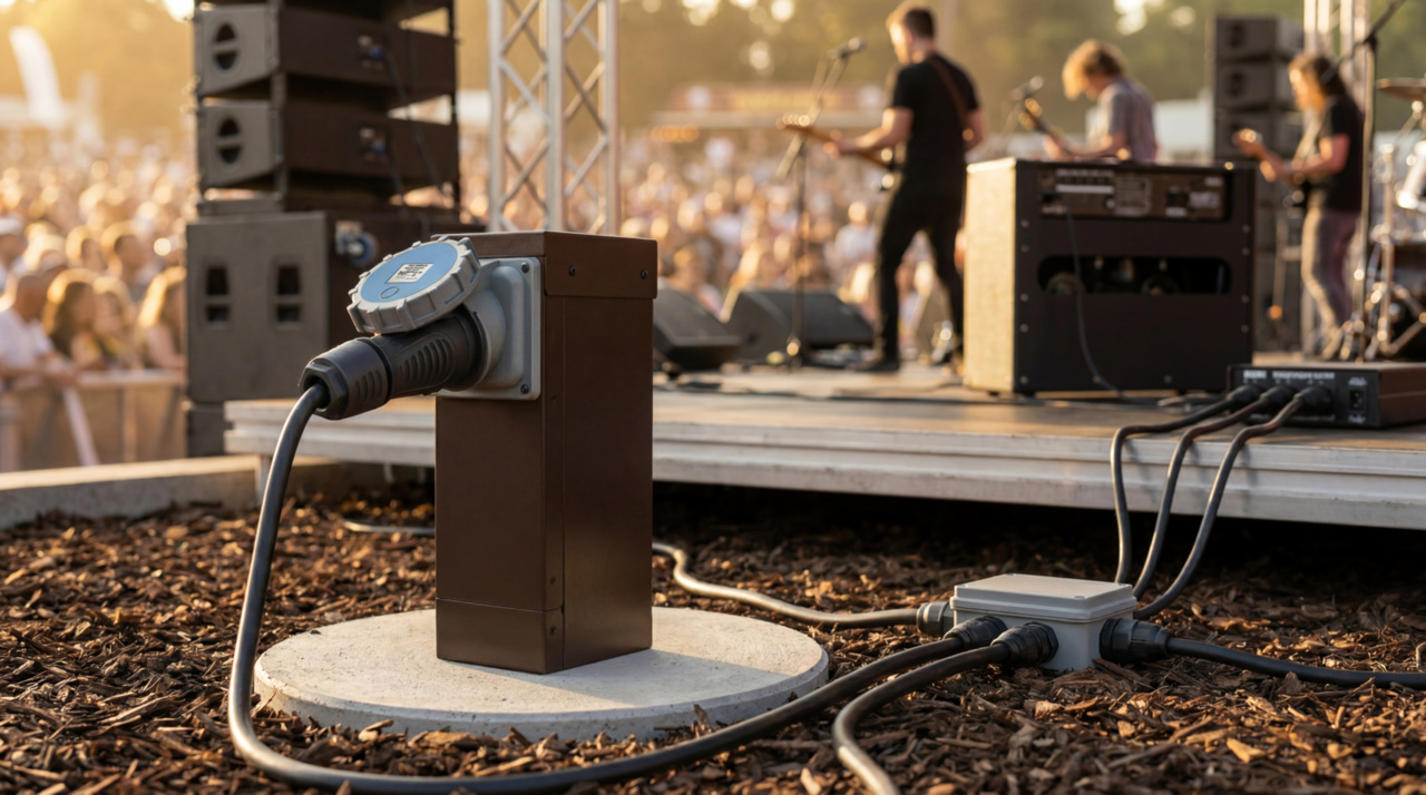 Power Pedestal powering outdoor concert