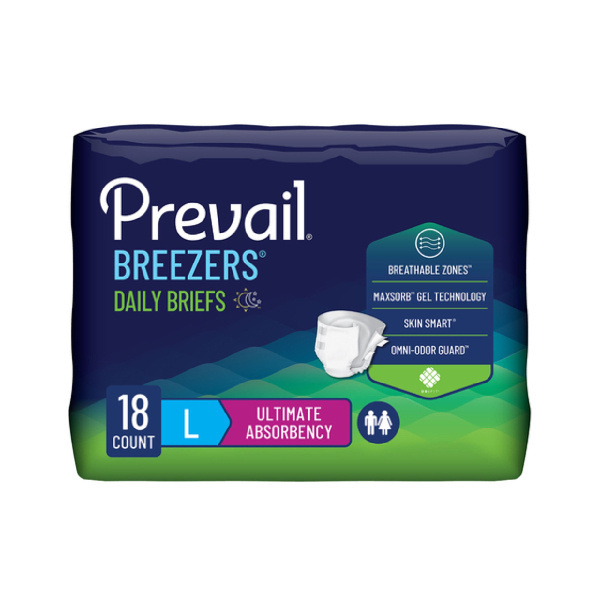 Prevail Breathable Breezers Briefs, Large - 18/Bag (PVB013T Health & Beauty Health Care Incontinence Aids) photo