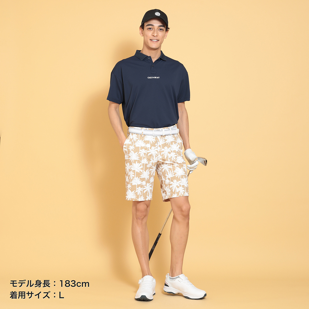 ポリエステルピケオーバーサイズ半袖ポロシャツ (MENS)