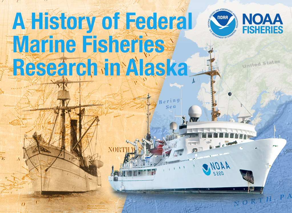 Composite image of old and modern NOAA research vessels.