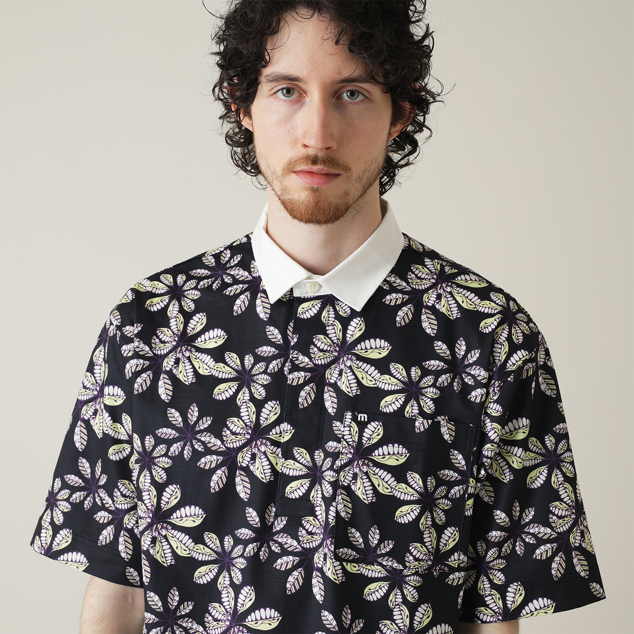 ペイズリープリント 半袖ポロ(MENS)