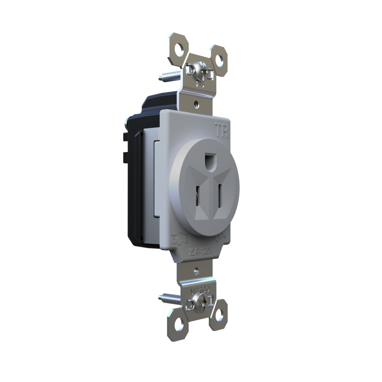 Product image for PAS PTTR5261GRY PT TR RECP SGL 15A