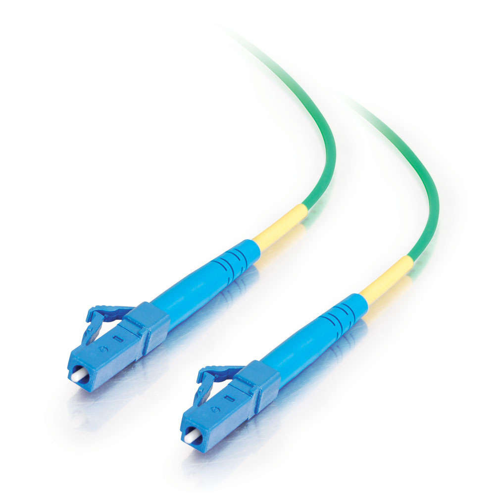 LC-LC 9/125 OS2 Simplex Single-Mode Fiber Optic Cable - Plenum CMP-Rated - Green