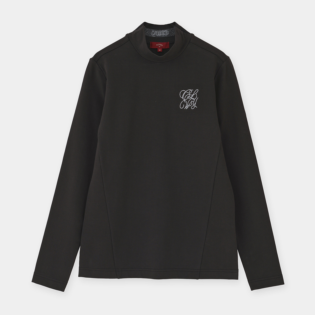 綿ベア天長袖モックネックシャツ (WOMENS)