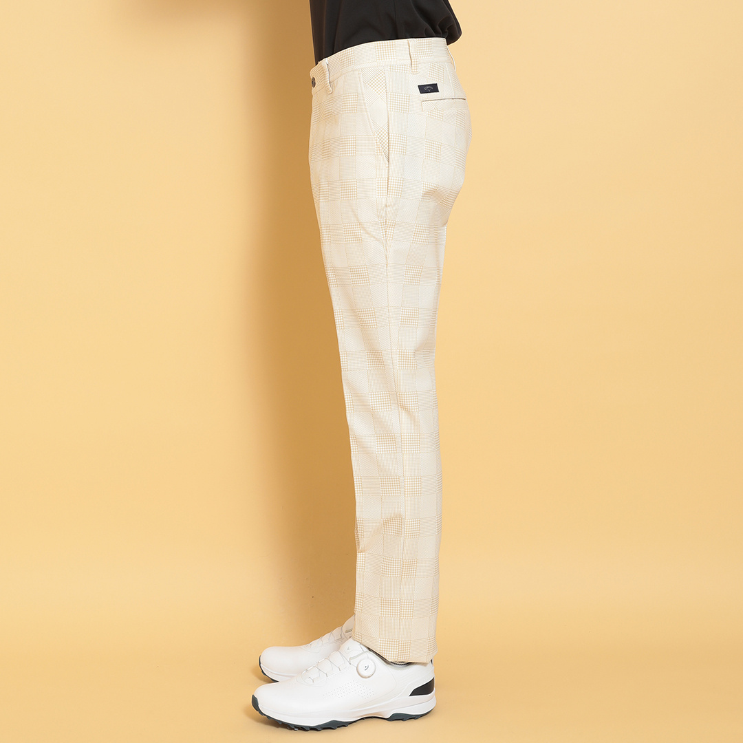 2WAYストレッチピケチェック柄テーパードパンツ (MENS)