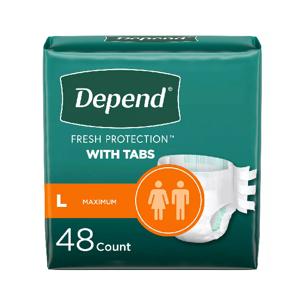 Depend Maximum Protection Briefs, Large - 48/case (DEOL Health & Beauty Health Care Incontinence Aids) photo
