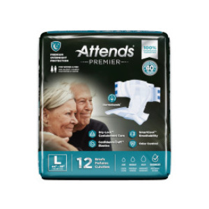 Attends Premier Briefs-Large-12/Bag (ATPRMBLT Health & Beauty Health Care Incontinence Aids) photo