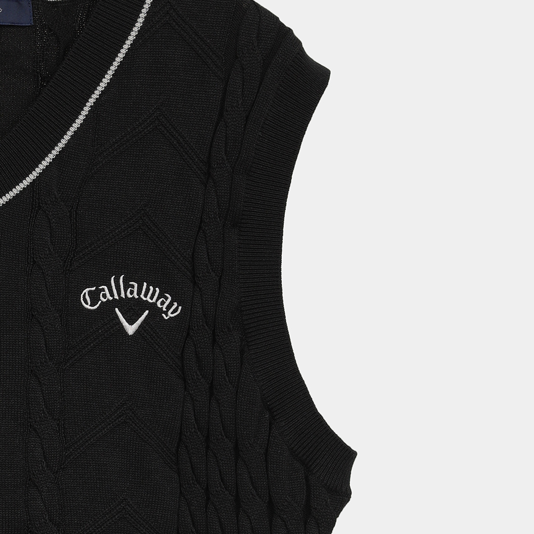 石川遼プロ着用】Vネックケーブルニットベスト (MENS)