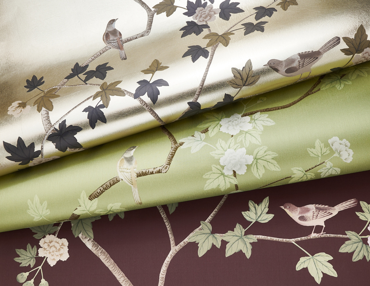夜の木 レイモンド・ペイシェ Promenade in Antique Bloom on Star Dusk Silk | Phillip Jeffries
