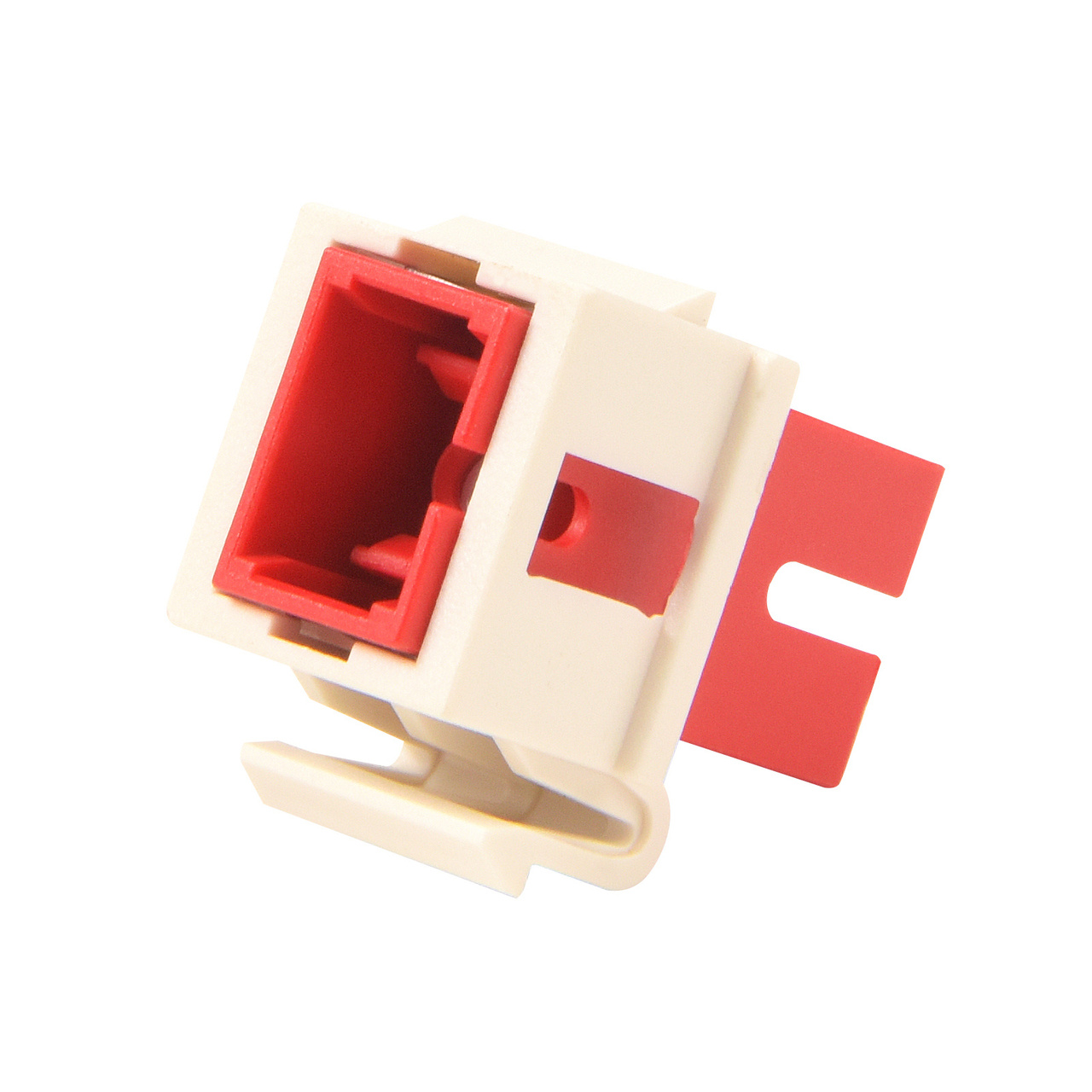 SC Simplex red adapter with ivory housing