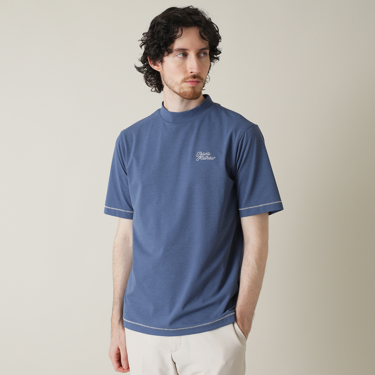 レトロプリント チェーンステッチ 半袖モック(MENS)