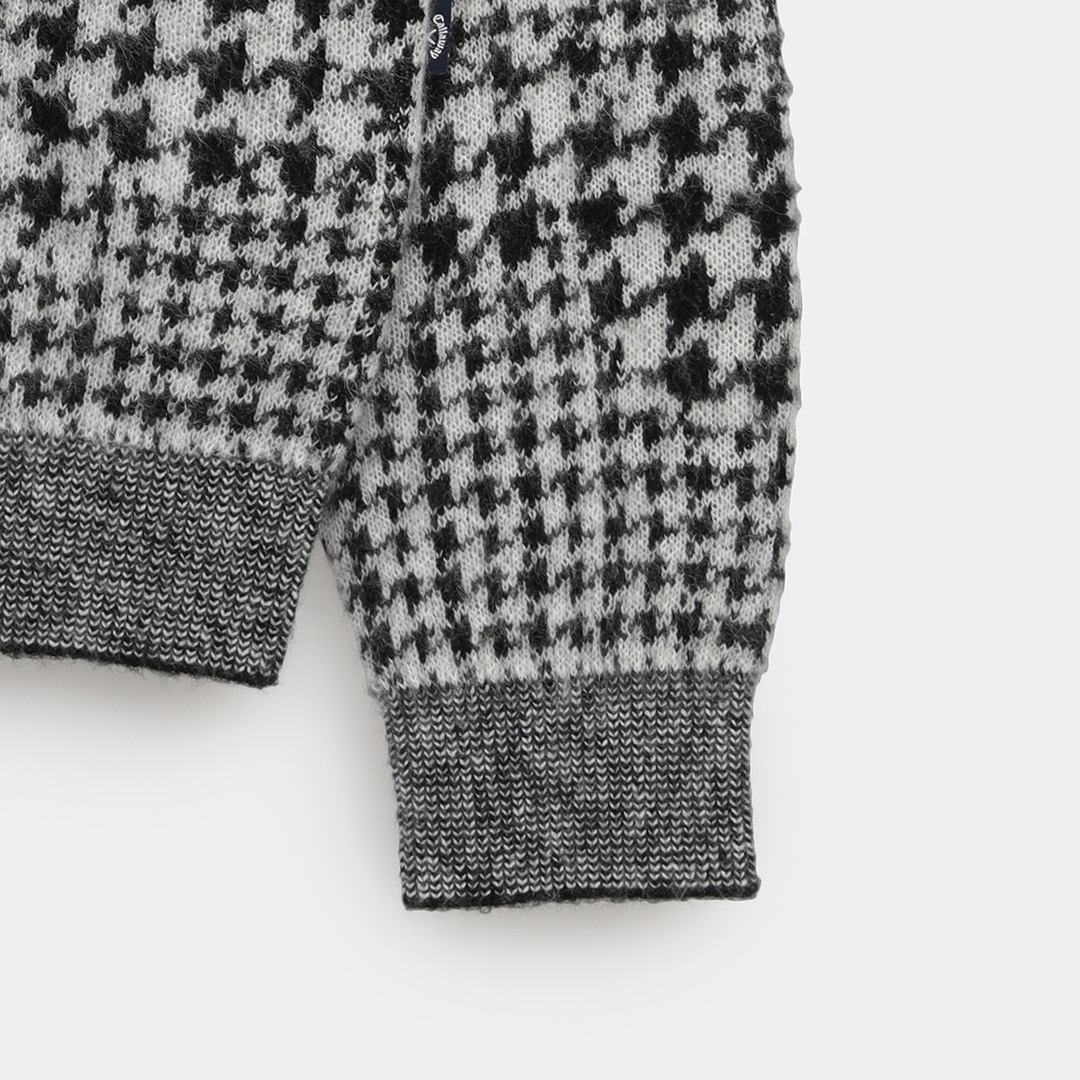 千鳥ジャカードクルーネックニット ※4Lサイズあり (MENS)