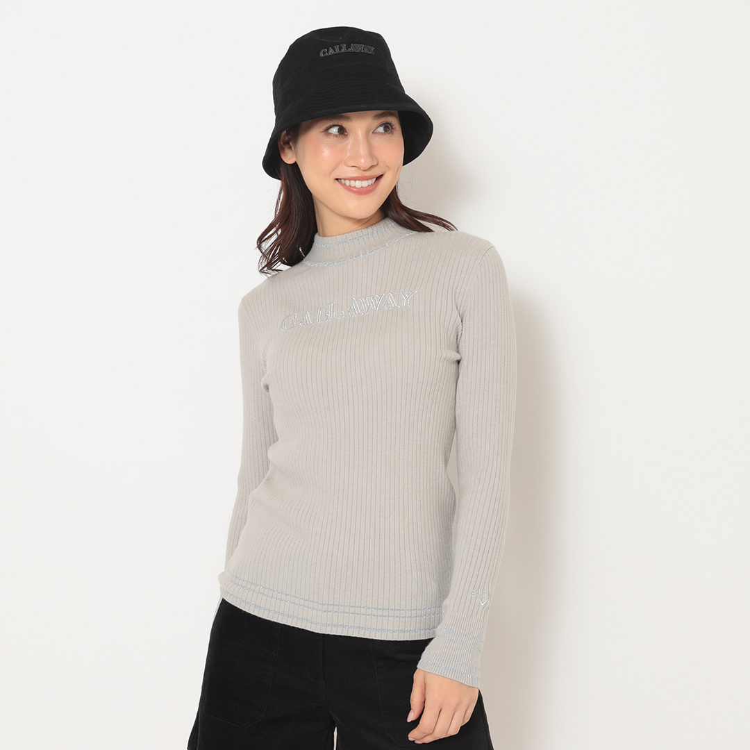 ハイネック長袖リブニット (WOMENS)