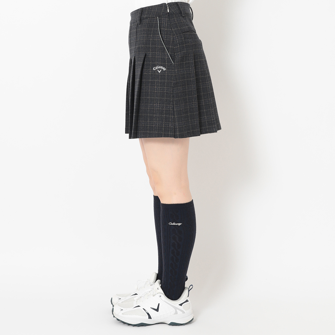 先染めチェックプリーツスカート (WOMENS)