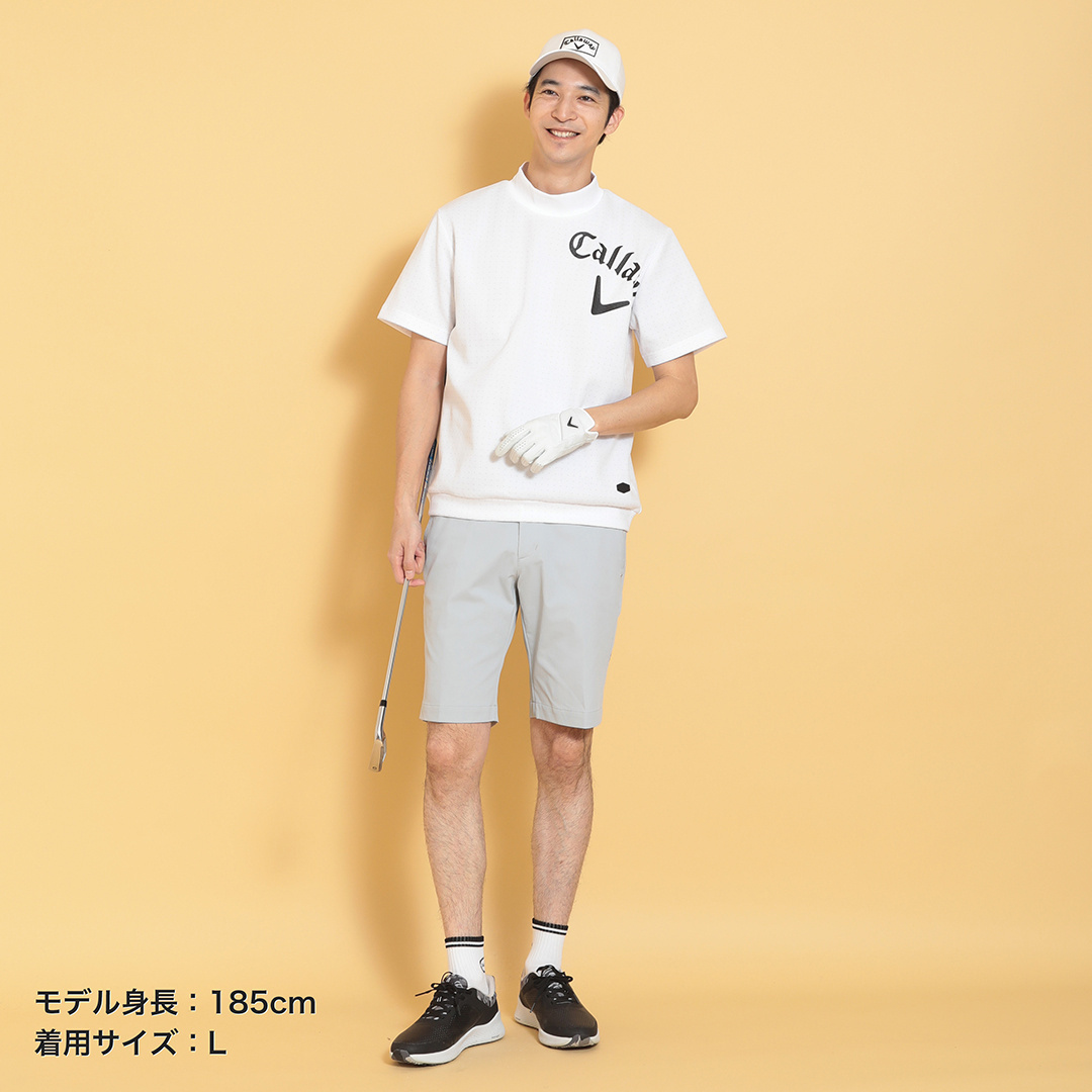 ドットプリント半袖モックネックスウェット (MENS)